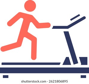 Treadmill Icon Glyph Color Vector Illustration