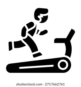 Treadmill Icon Glyph Style Vector Illustration