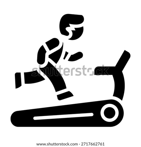 Treadmill Icon Glyph Style Vector Illustration