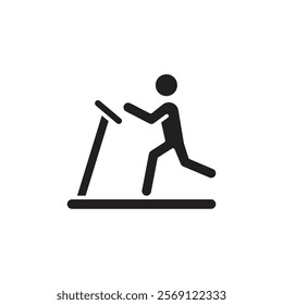 Treadmill icon Line Art Logo set