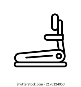 Treadmill Icon. Line Art Design einzeln auf weißem Hintergrund