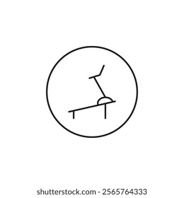 Treadmill icon line art vector