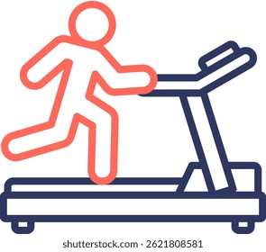 Ilustración vectorial de color de línea de ícono de cinta de correr