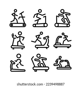 icono de la cinta de correr o logotipo símbolo de signo aislado ilustración vectorial - Colección de iconos vectoriales de estilo negro de alta calidad
