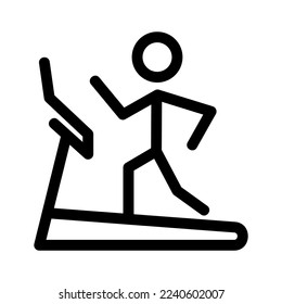 icono de la cinta de correr o logotipo símbolo de signo aislado ilustración vectorial - iconos vectoriales de estilo negro de alta calidad
