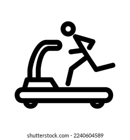 icono de la cinta de correr o logotipo símbolo de signo aislado ilustración vectorial - iconos vectoriales de estilo negro de alta calidad
