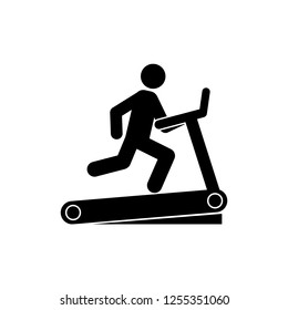 Treadmill icon, logo on white background
