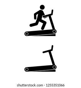 Treadmill icon, logo on white background