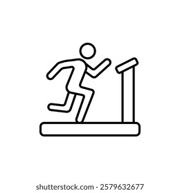 Treadmill icon logo sign set vector outline