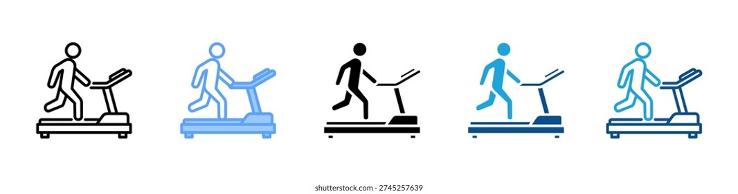 Treadmill icon multiple style and collection