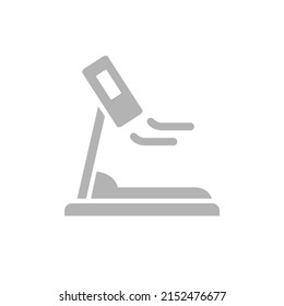 icono de cinta de correr en fondo blanco, ilustración vectorial