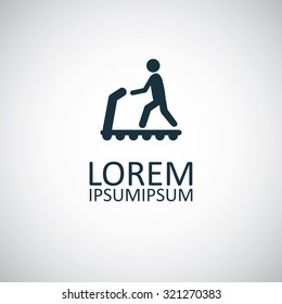 Treadmill icon, on white background
