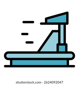 Vector de contorno de icono de cinta de correr. Médico deportivo. Hombre médico color plano