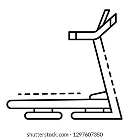 Treadmill icon. Outline treadmill vector icon for web design isolated on white background