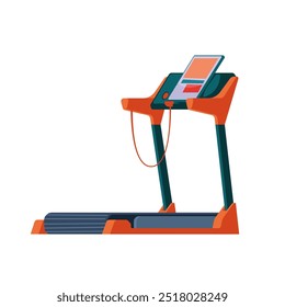 Treadmill icon. Running equipment for cardio exercises. Training accessories for sport club or home workout. Isolated flat vector illustration.