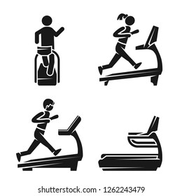 Treadmill icon set. Simple set of treadmill vector icons for web design on white background