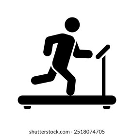 Treadmill icon. Silhouette style. Vector icon.