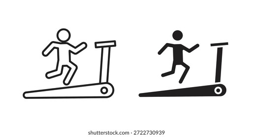 Símbolo de icono de la cinta de correr. Vector EPS 10. icono de línea y glifo