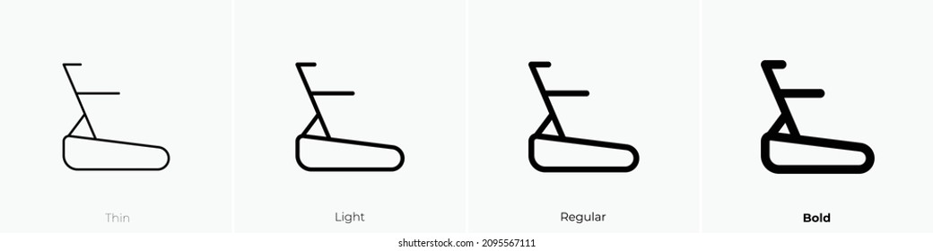 treadmill icon. Thin, Light Regular And Bold style design isolated on white background