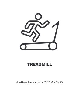 treadmill icon. Thin line treadmill icon from health and medical collection. Outline vector isolated on white background. Editable treadmill symbol can be used web and mobile