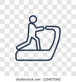 Treadmill icon. Trendy linear Treadmill logo concept on transparent background from Gym and Fitness collection