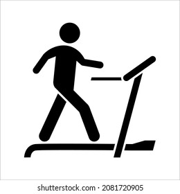 Treadmill icon. vector illustration. Exercise machine. Contour symbol on white background