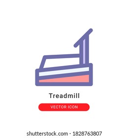 treadmill icon vector illustration. treadmill icon lineal color design.