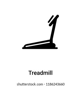 Treadmill icon vector isolated on white background, logo concept of Treadmill sign on transparent background, filled black symbol