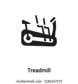 Treadmill icon vector isolated on white background, logo concept of Treadmill sign on transparent background, filled black symbol