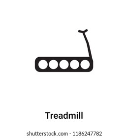Treadmill icon vector isolated on white background, logo concept of Treadmill sign on transparent background, filled black symbol
