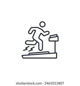 Treadmill icon. vector.Editable stroke.linear style sign for use web design,logo.Symbol illustration.