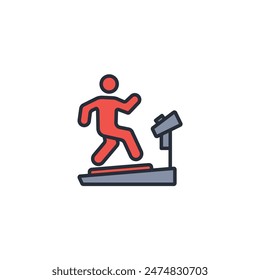 treadmill icon. vector.Editable stroke.linear style sign for use web design,logo.Symbol illustration.
