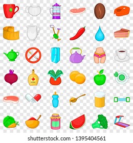Treadmill icons set. Cartoon style of 36 treadmill vector icons for web for any design