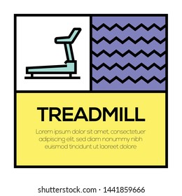 TREADMILL AND ILLUSTRATION ICON CONCEPT