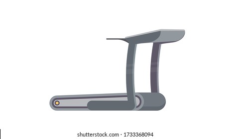 Treadmill isoliert auf einem weißen Hintergrund. Der Simulator zum Laufen. Vektor.