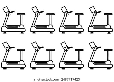 Treadmill line art perfect for gym branding