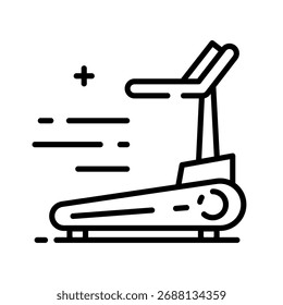 Treadmill line icon vector illustration. exercise machine for running and walking workouts