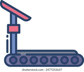 Treadmill linear color vector illustration