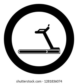 Treadmill machine icon black color vector illustration flat style simple imagein circle round