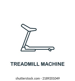 Treadmill Machine icon. Monochrome simple Fitness icon for templates, web design and infographics