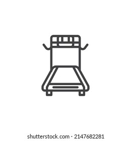 Treadmill machine line icon. linear style sign for mobile concept and web design. Running treadmill outline vector icon. Symbol, logo illustration. Vector graphics