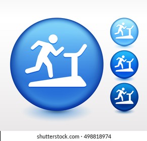 Treadmill on Blue Round Button