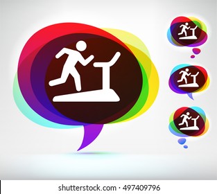 Treadmill on Colorful Speech Bubble
