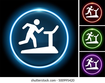 Treadmill on Glow Round Button