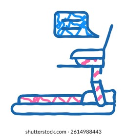 treadmill and remote work doodle icon sketch vector. treadmill and remote work sign. isolated symbol illustration