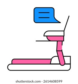 treadmill and remote work line icon vector. treadmill and remote work sign. isolated symbol illustration