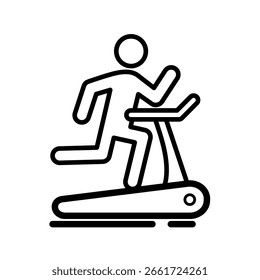 Treadmill running machine - vector icon