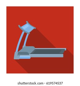 Treadmill. Running simulator for training in the gym.Gym And Workout single icon in flat style vector symbol stock illustration.