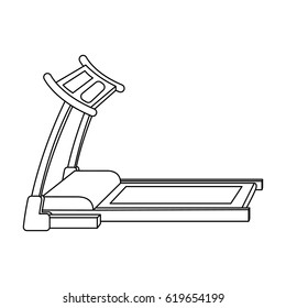 Treadmill. Running simulator for training in the gym.Gym And Workout single icon in outline style vector symbol stock illustration.