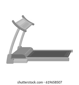Treadmill. Running simulator for training in the gym.Gym And Workout single icon in monochrome style vector symbol stock illustration.
